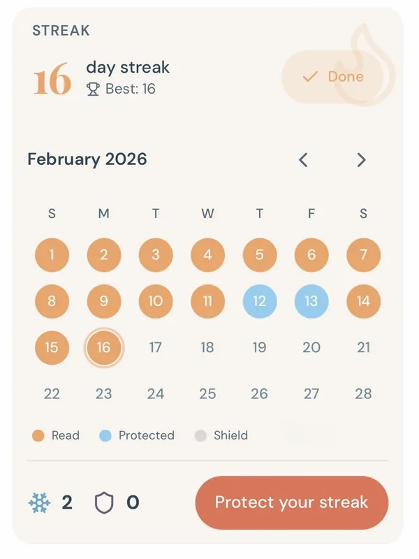 Streaks and badges to celebrate progress